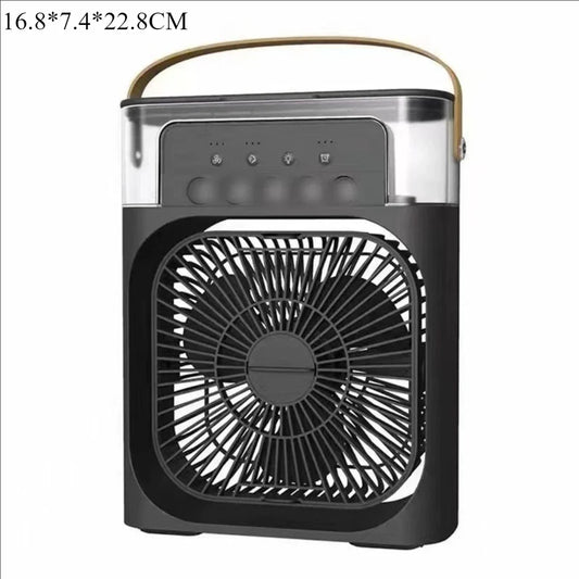 2025 New Portable Three in One Desktop Fan Air Conditioner Household Small Air Cooler LED Night Light Humidifier Household Fan